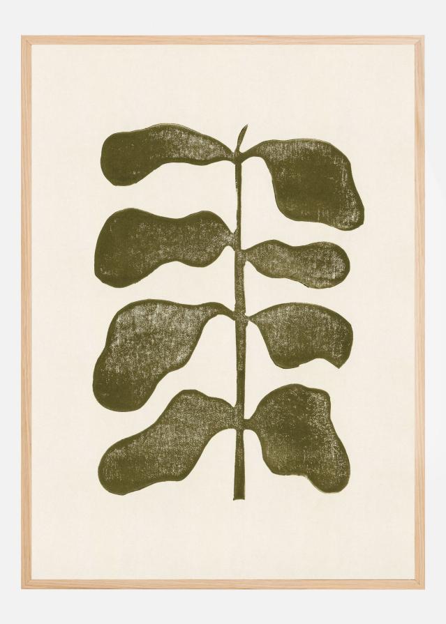 Linocut Plant Plakát
