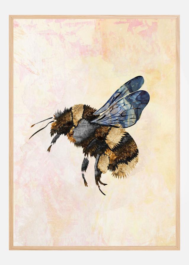 Grunge Watercolour Bee Plakát