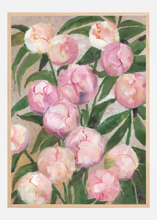 Valenty painterly peonies Plakát