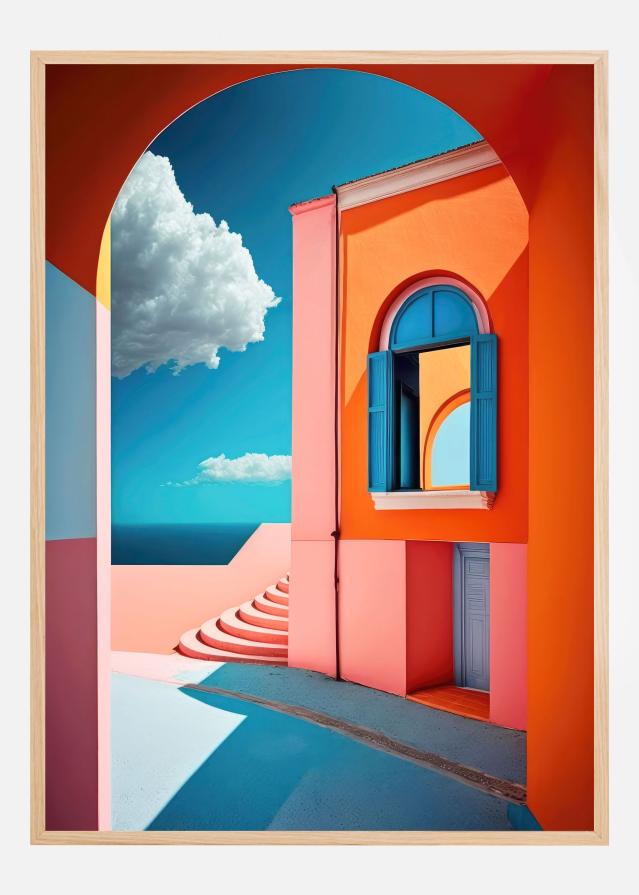 Geometric Village Plakát