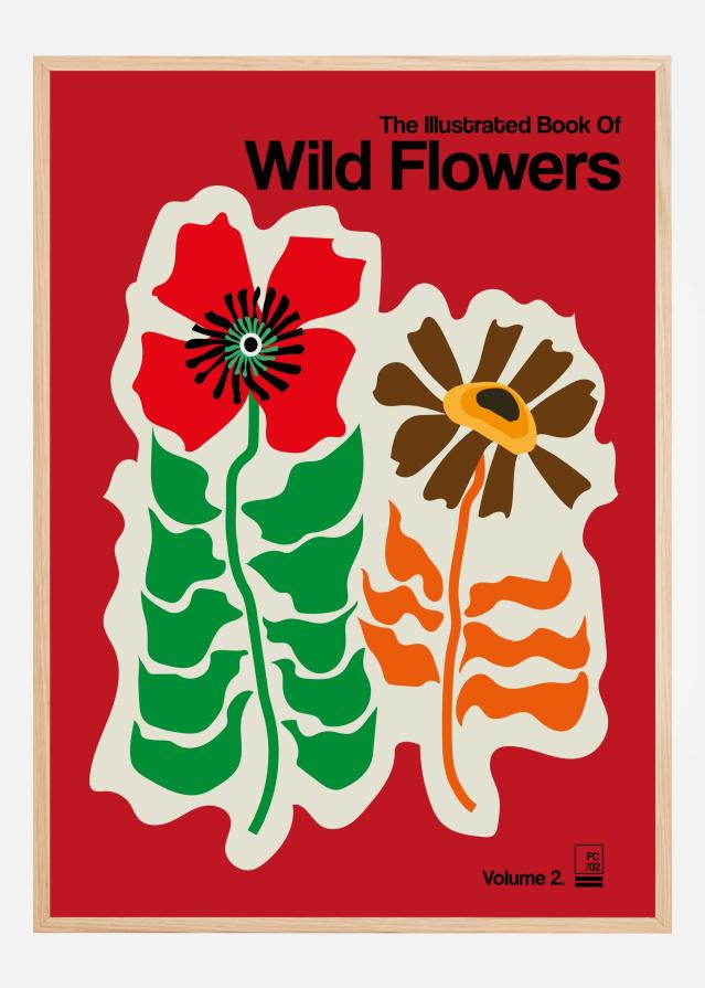 The Illustrated Book Of Wild Flowers Vol.2 Red Plakát
