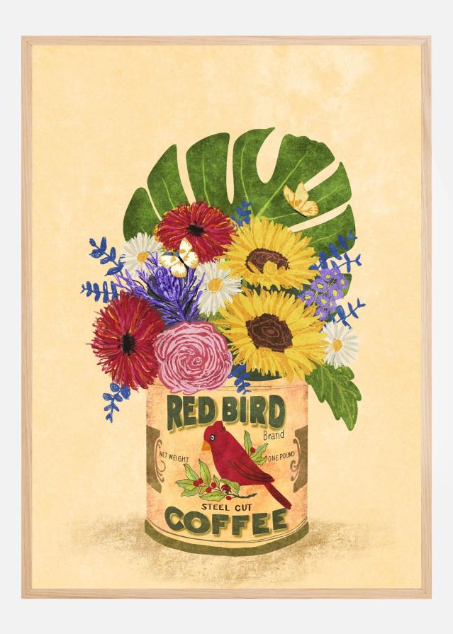 Flowers In a Vintage Coffee Can Plakát