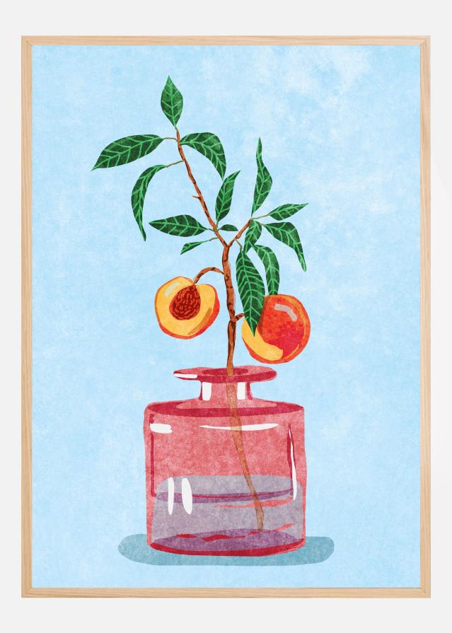 Peach Tree in Vase Plakát