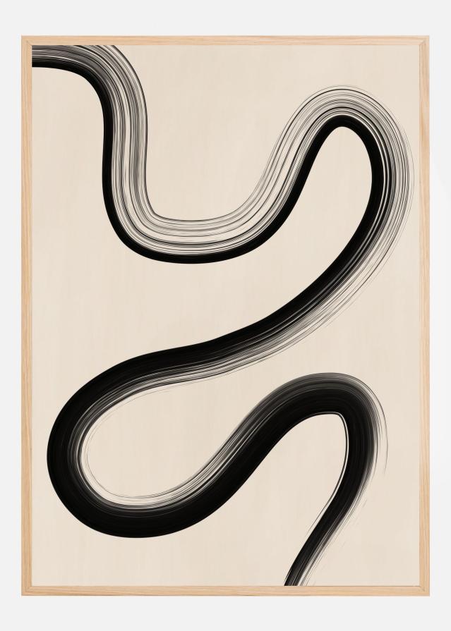 Black Brush Stroke Art Plakát