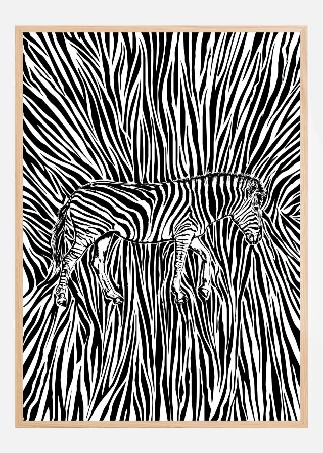 African Zebra striped camouflage Plakát