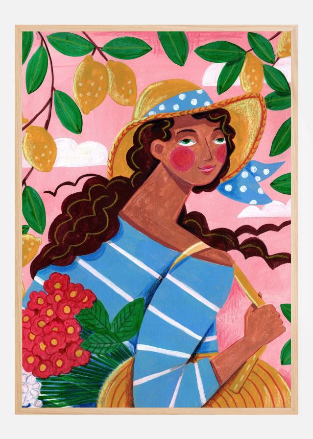 Portrait woman in Amalfi coast Italy Plakát