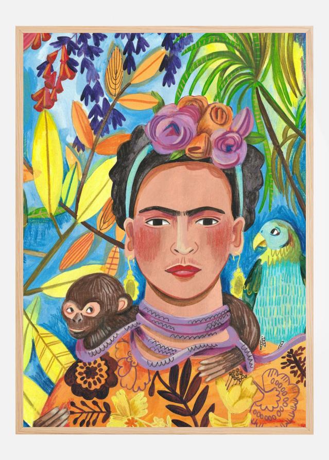 Frida and her parrots Plakát