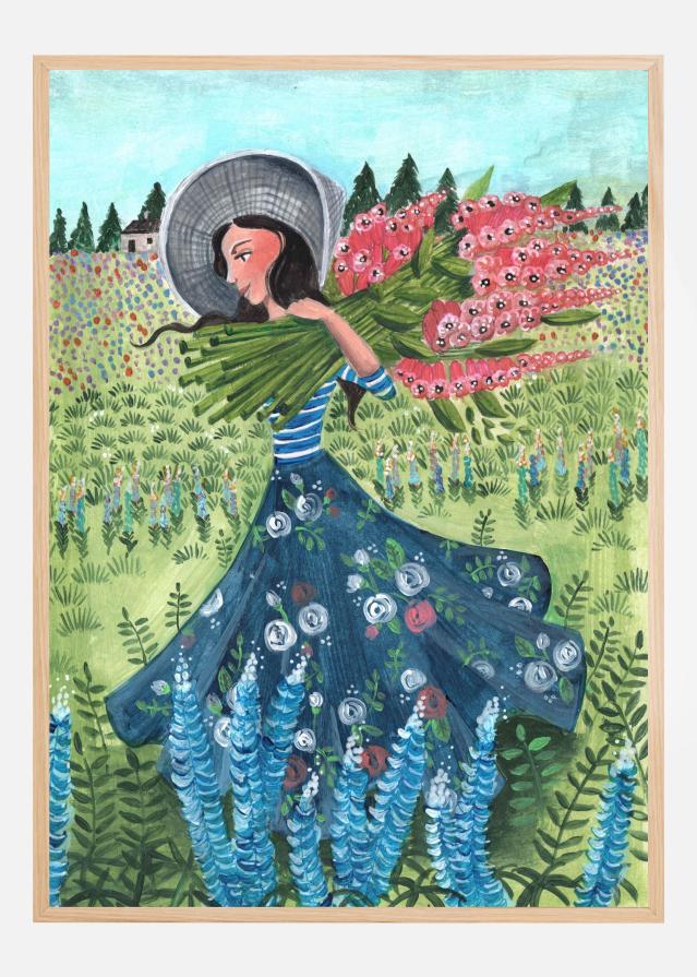 Walking with fieldflowers Plakát