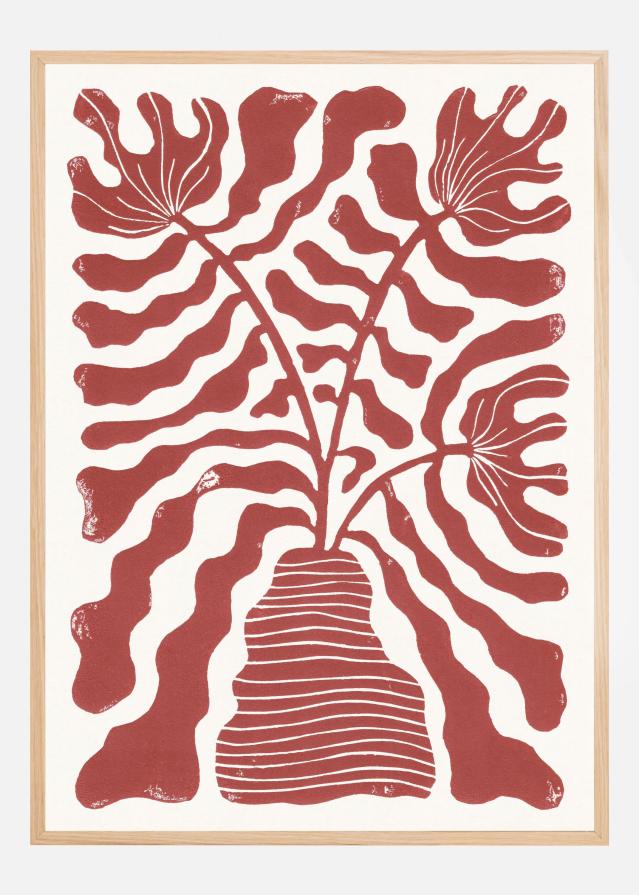 Red Flowers In a Vase Plakát