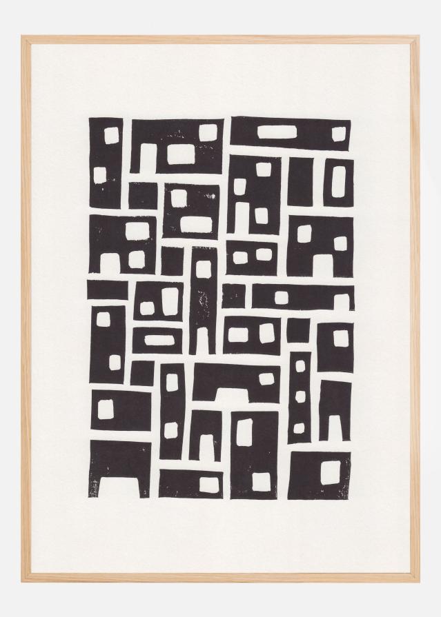 City / Lino Print Plakát
