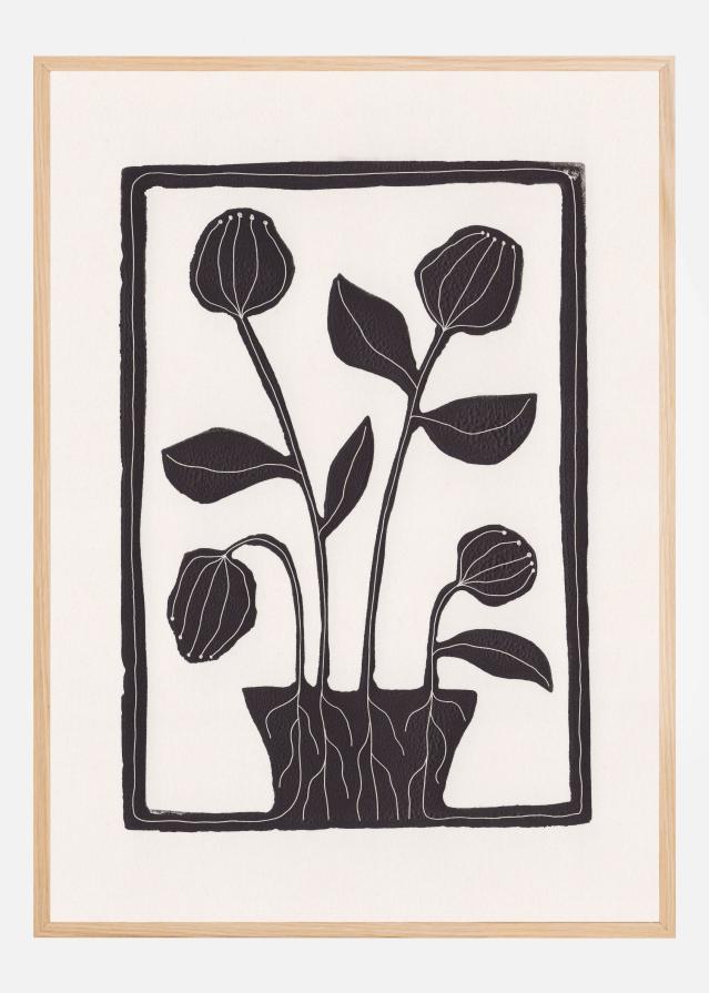 Floral Serenity / Lino Print Plakát