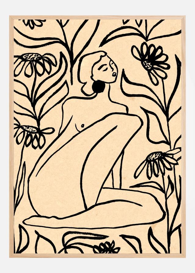 Girl In Sunflower Field Plakát