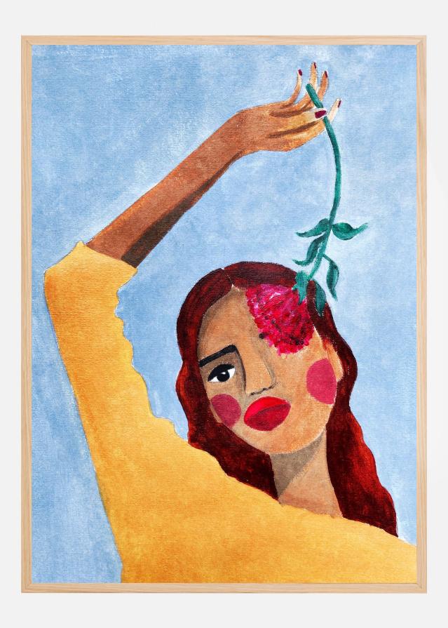 Magda with flower Plakát