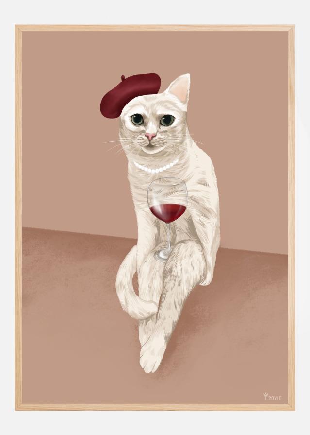 Classy Wine Cat Plakát