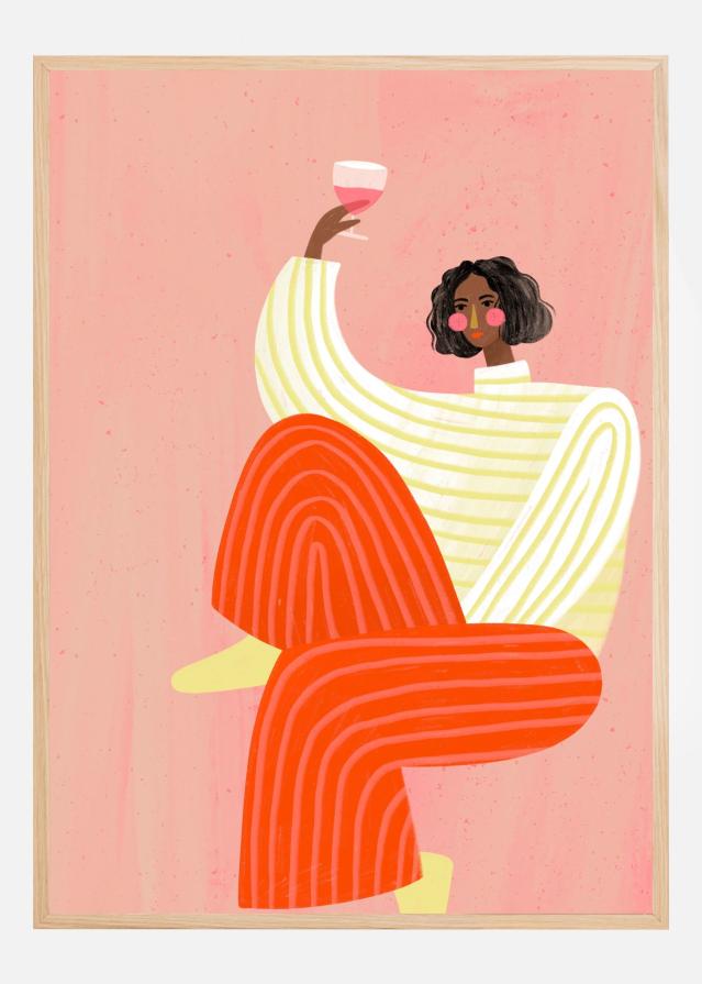 The Woman with the glass of wine Plakát