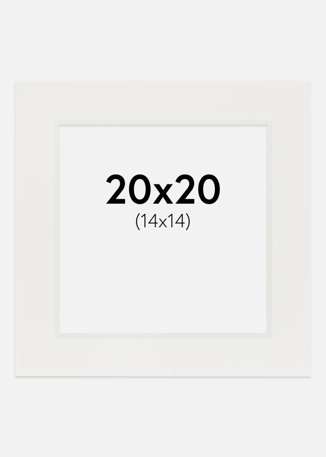 Pasparta Bílá 3 mm Bílý stred 20x20 cm (14x14)