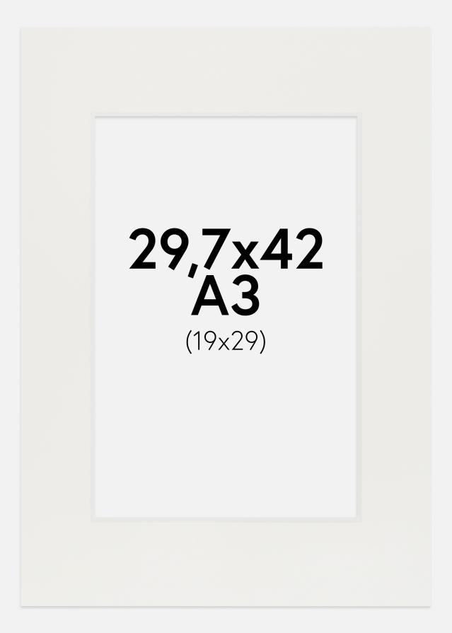 Pasparta Bílá 3 mm Bílý stred 29,7x42 cm (19x29)