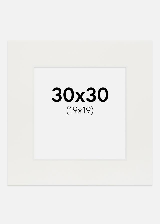 Pasparta Bílá 3 mm Bílý stred 30x30 cm (19x19)