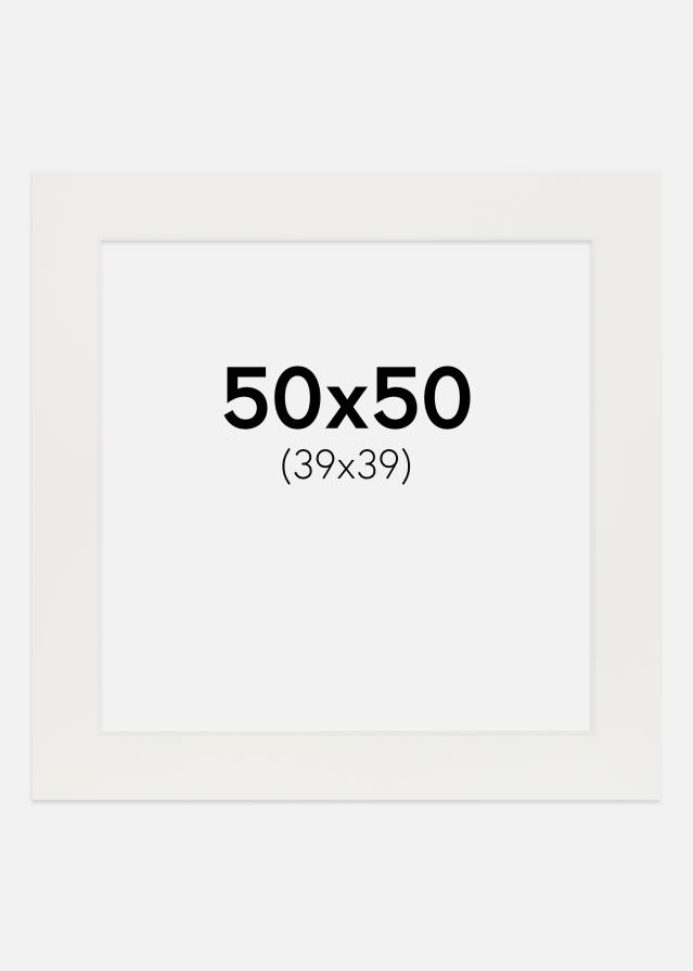 Pasparta Bílá 3 mm Bílý stred 50x50 cm (39x39)