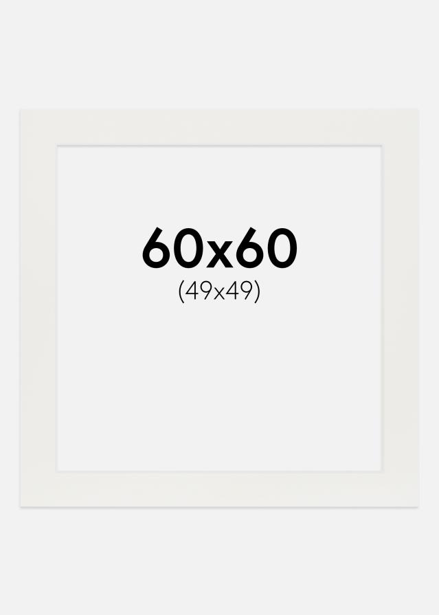 Pasparta Bílá 3 mm Bílý stred 60x60 cm (49x49)