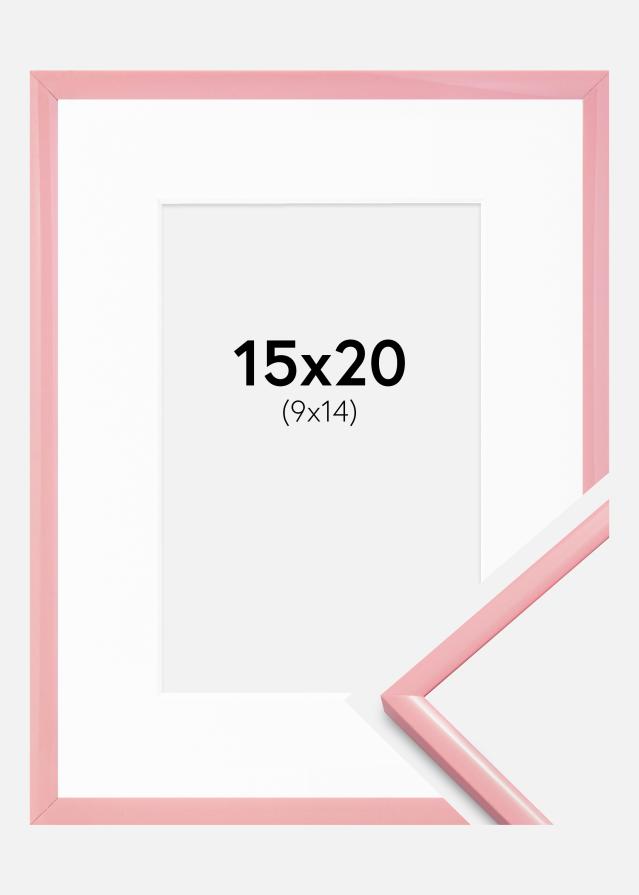 Rám New Lifestyle Růžový 15x20 cm - Pasparty Bílý 10x15 cm