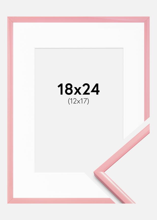 Rám New Lifestyle Růžový 18x24 cm - Pasparty Bílý 13x18 cm