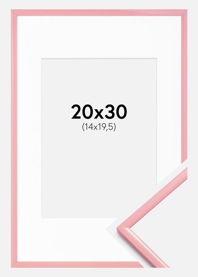 Rám New Lifestyle Růžový 20x30 cm - Pasparty Bílý 15x21 cm