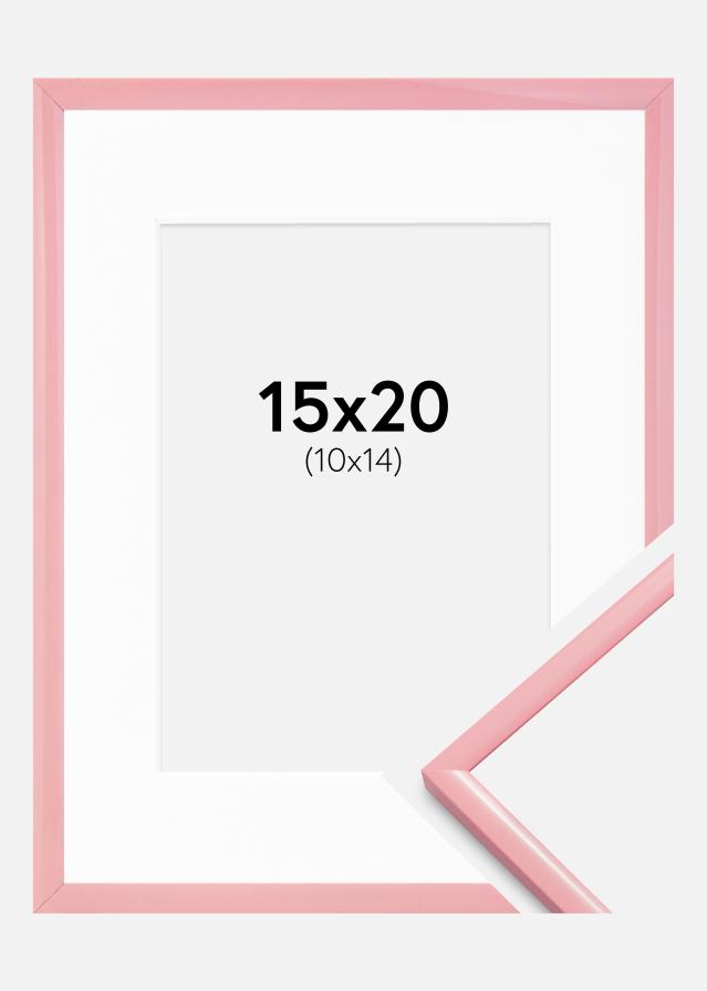 Rám New Lifestyle Růžový 15x20 cm - Pasparty Bílý 11x15 cm
