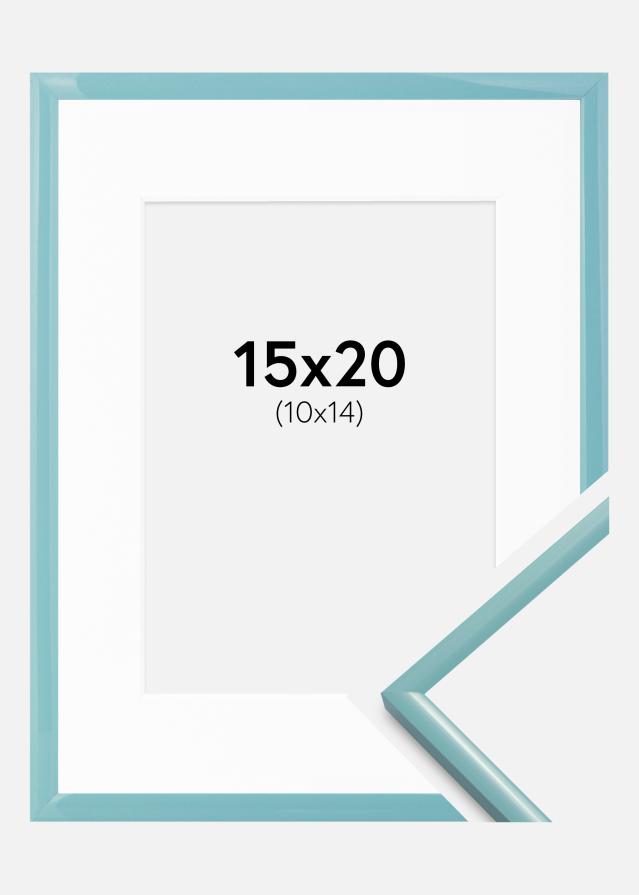 Rám New Lifestyle Tyrkysový 15x20 cm - Pasparty Bílý 11x15 cm