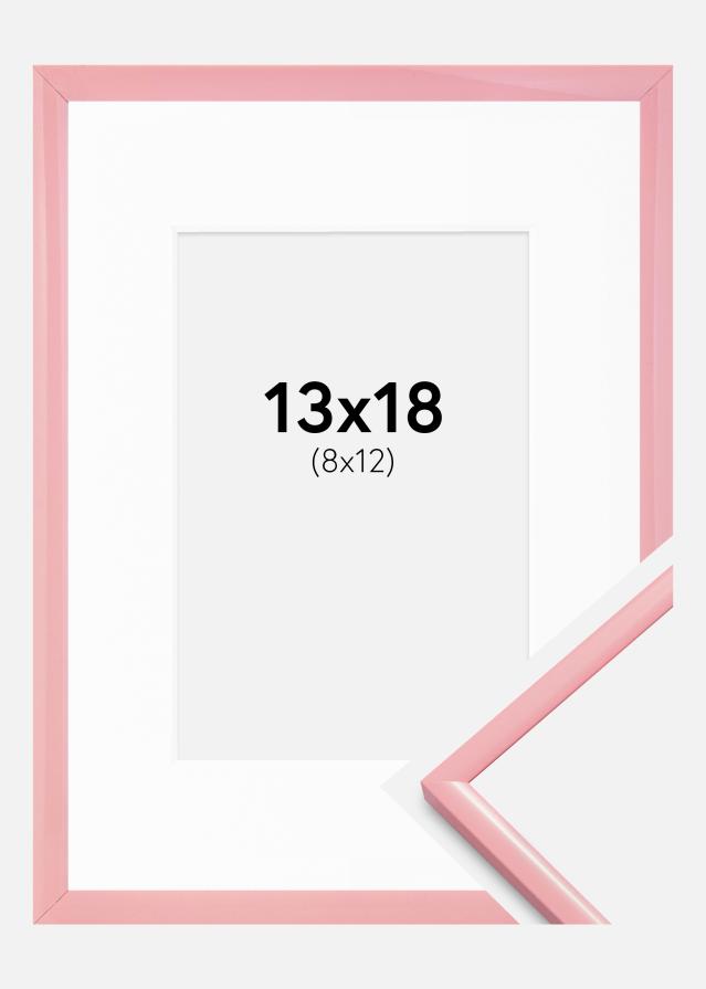 Rám New Lifestyle Růžový 13x18 cm - Pasparty Bílý 9x13 cm