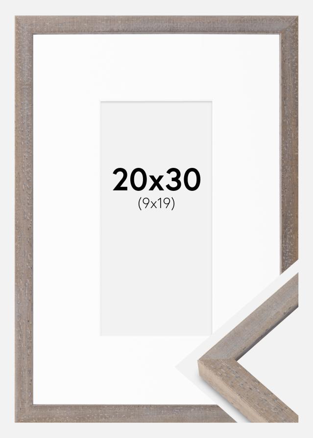 Rám Ares šedá 20x30 cm - Pasparty Bílý 10x20 cm