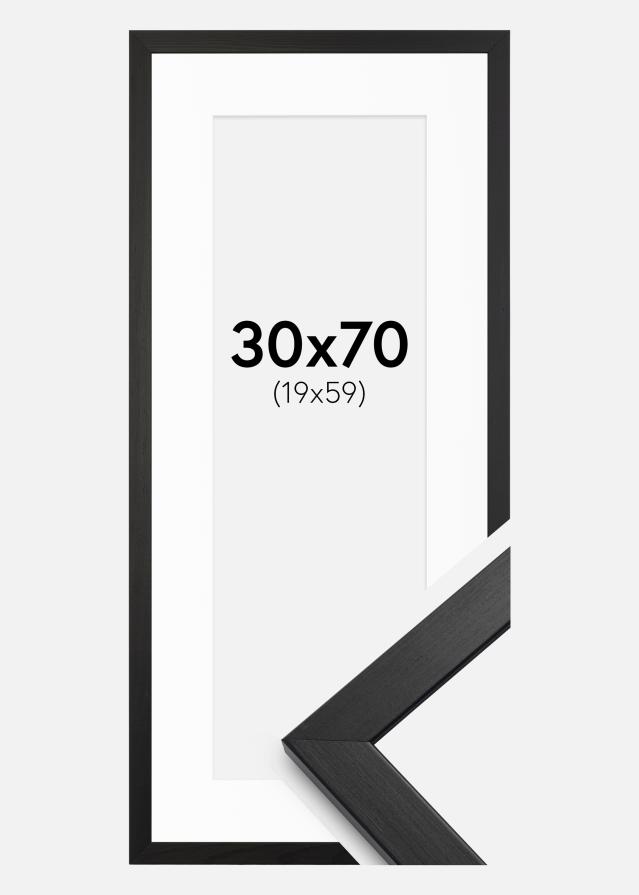Rám Stylové Cerná 30x70 cm - Pasparta Bílá 20x60 cm