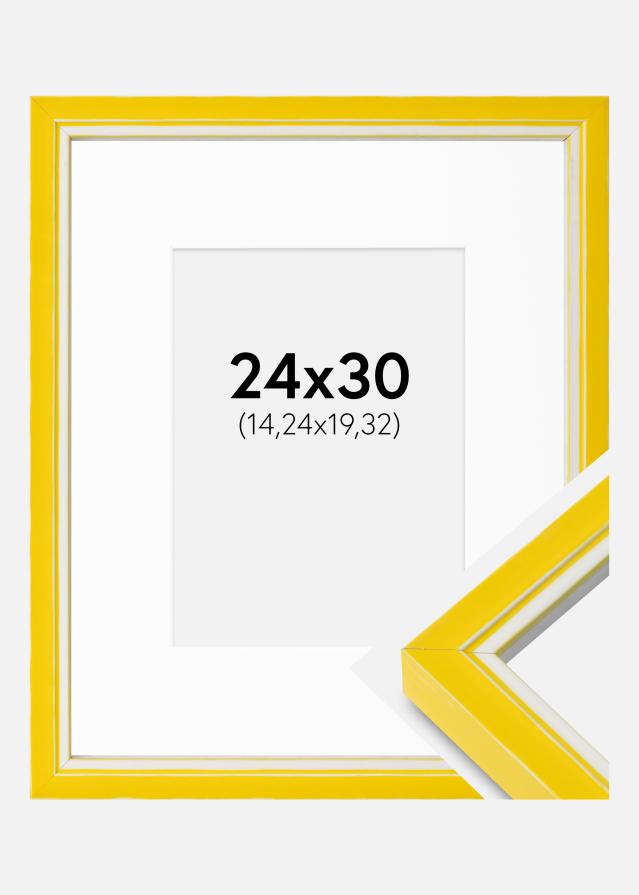 Rám Diana Žlutá 24x30 cm - Pasparty Bílý 6x8 inches