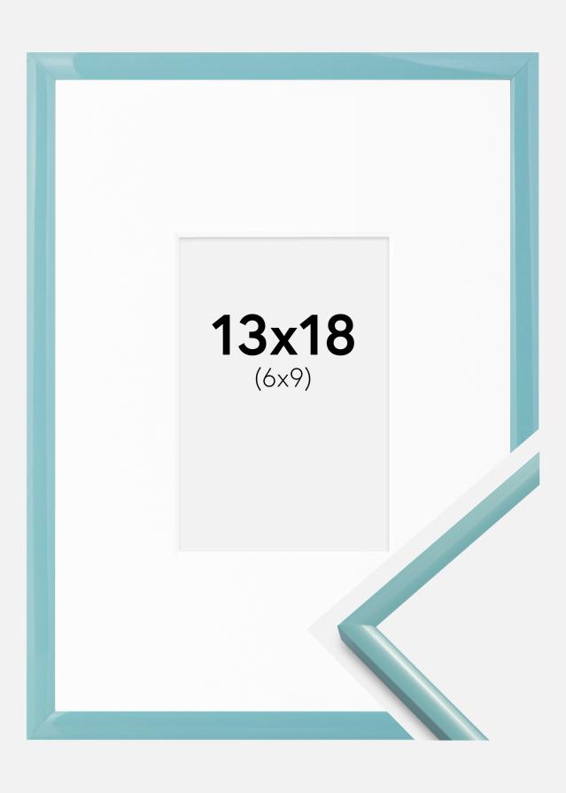 Rám New Lifestyle Tyrkysový 13x18 cm - Pasparty Bílý 7x10 cm
