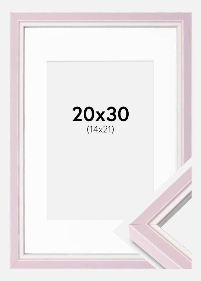 Rám Diana Růžový 20x30 cm - Pasparty Bílý 15x22 cm