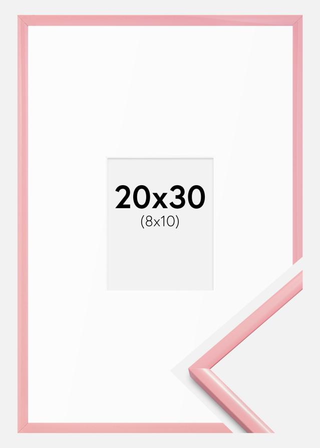 Rám New Lifestyle Růžový 20x30 cm - Pasparty Bílý 9x11 cm
