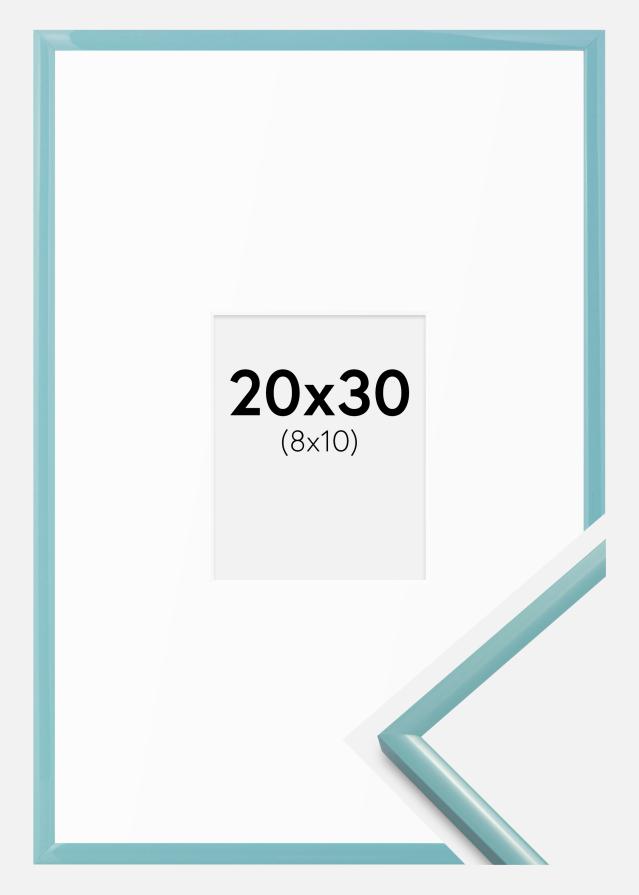 Rám New Lifestyle Tyrkysový 20x30 cm - Pasparty Bílý 9x11 cm