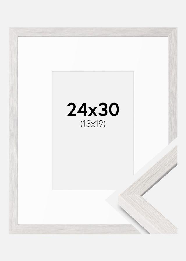 Rám Ares Bílý Dub 24x30 cm - Pasparty Bílý 14x20 cm