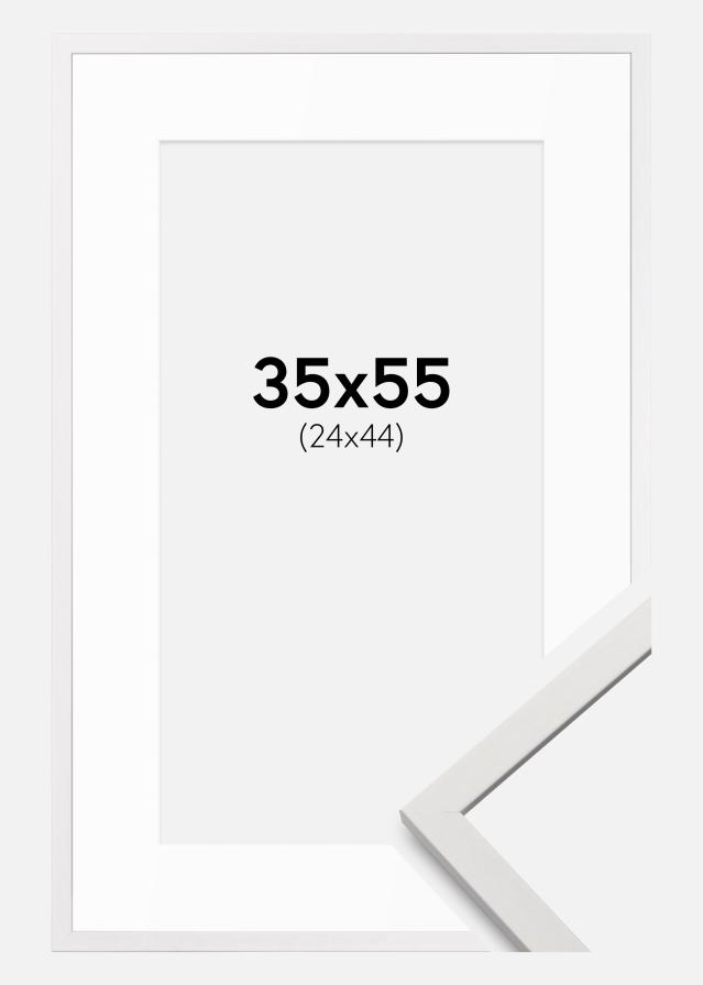 Rám Edsbyn Bílý 35x55 cm - Pasparty Bílý 25x45 cm
