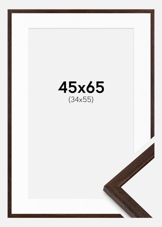 Rám Edsbyn vlašský ořech 45x65 cm - Pasparty Bílý 35x56 cm