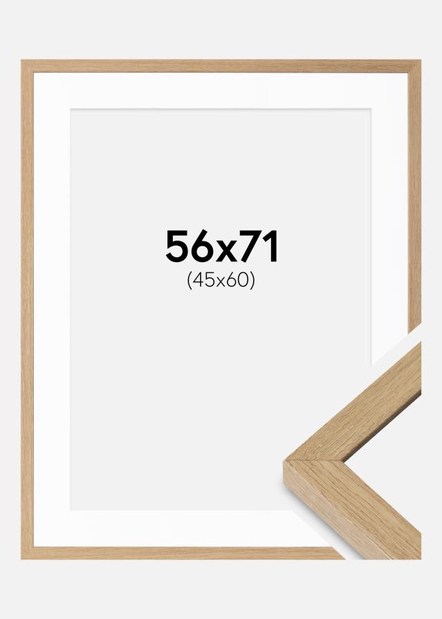 Rám Hermes Přírodní dub 56x71 cm - Pasparty Bílý 46x61 cm