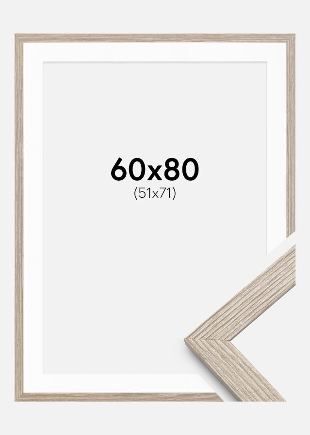 Rám Stilren Greige Dub 60x80 cm - Pasparty Bílý 52x72 cm