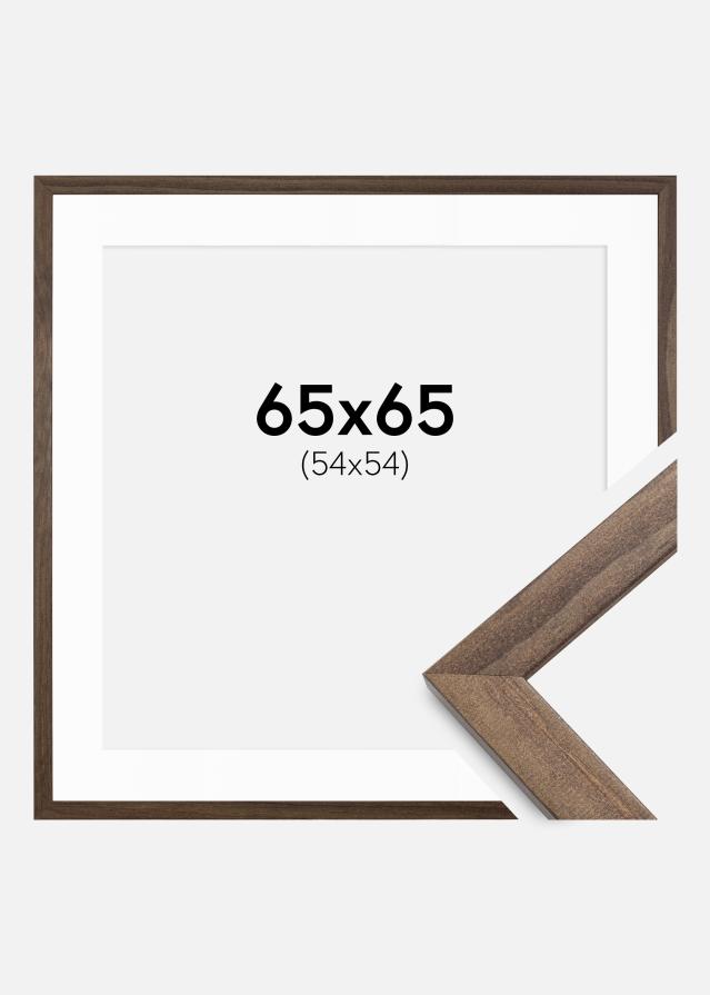 Rám Stilren vlašský ořech 65x65 cm - Pasparty Bílý 55x55 cm