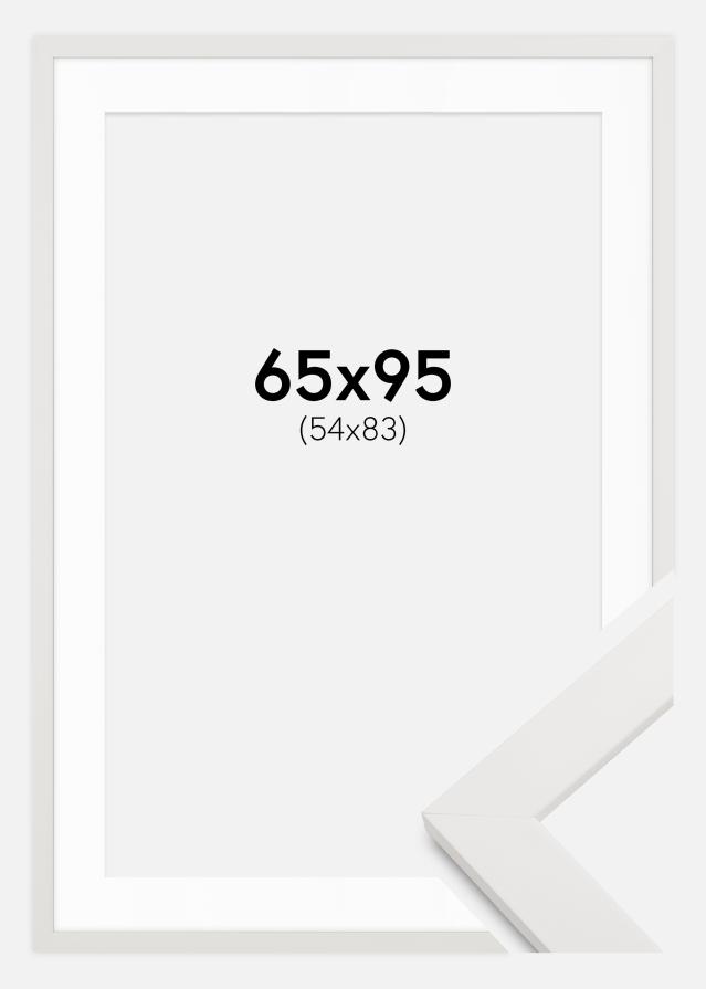 Rám Bílý Dřevo 65x95 cm - Pasparty Bílý 55x84 cm