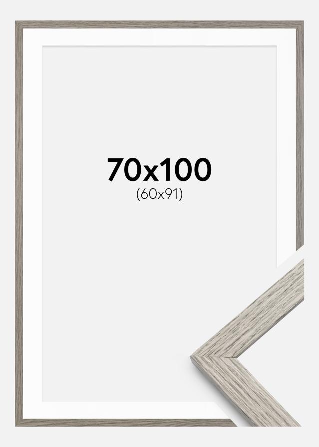 Rám Stilren šedý dub 70x100 cm - Pasparty Bílý 61x92 cm
