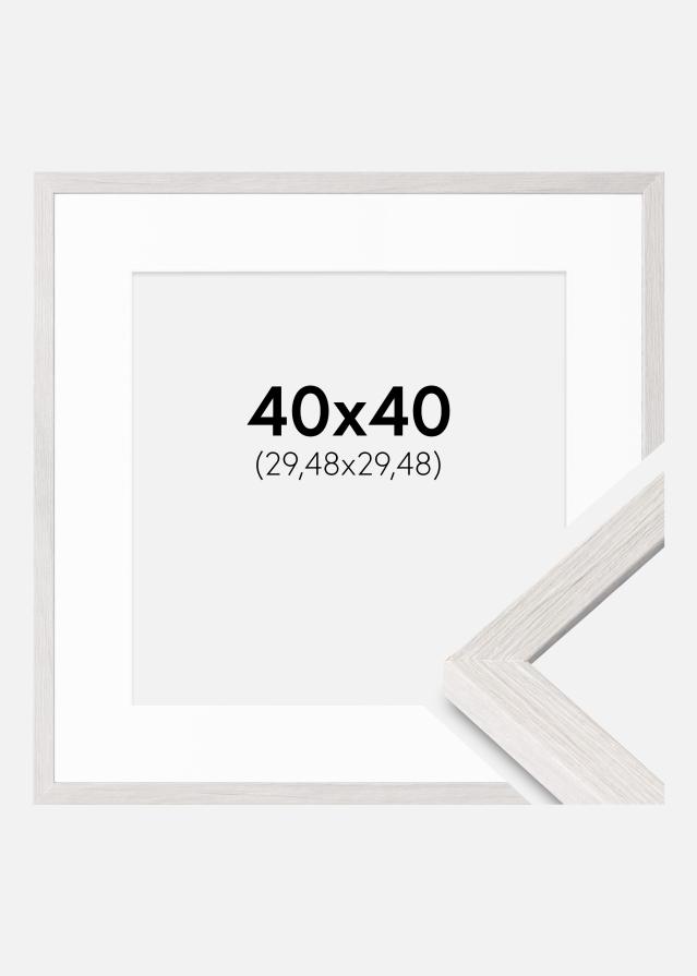 Rám Ares Bílý dub 40x40 cm - Pasparty Bílý 12x12 inches