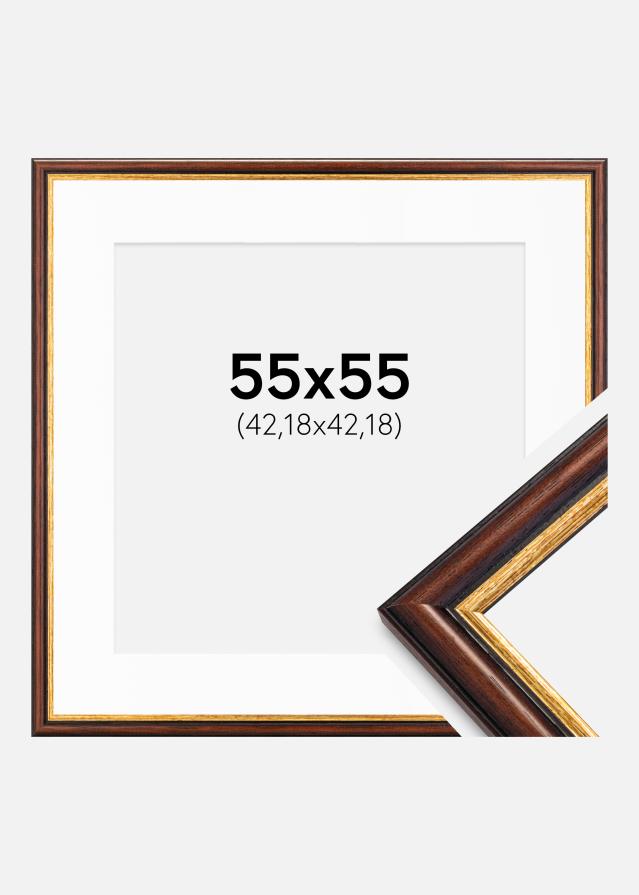 Rám Siljan hnědý 55x55 cm - Pasparty Bílý 17x17 inches