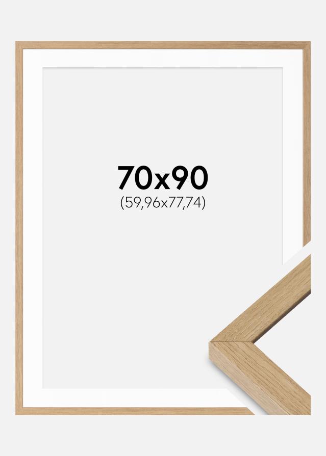 Rám Hermes Přírodní dub 70x90 cm - Pasparty Bílý 24x31 inches