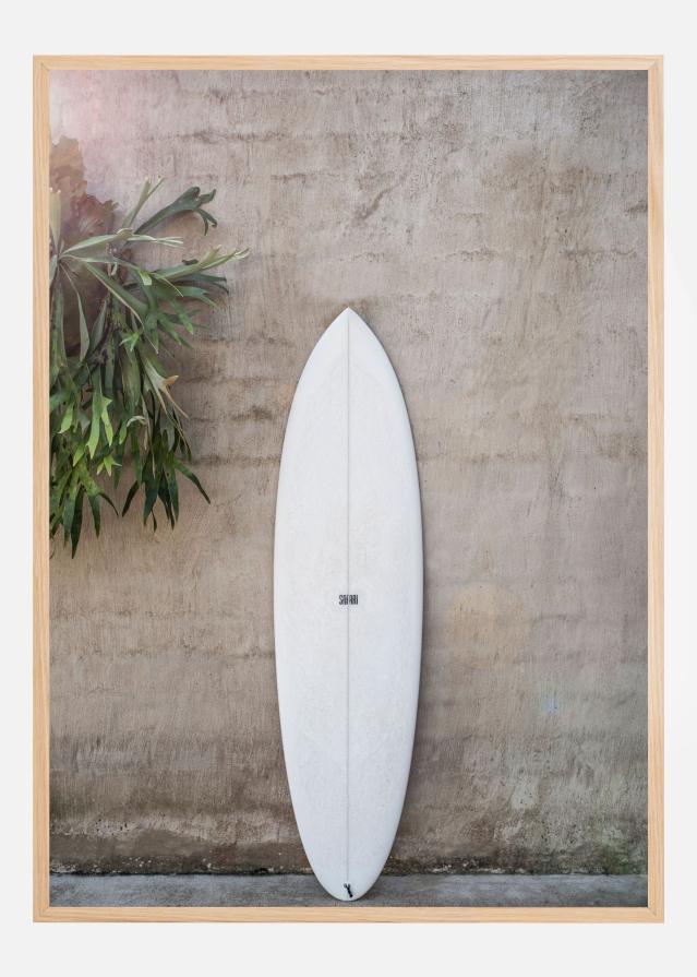 White Surfboard Plakát