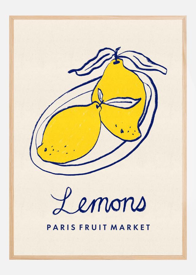 Food Art - Lemons Paris Fruit Market Plakát